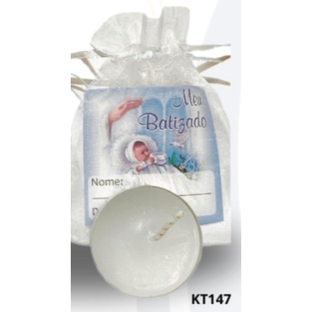Kit Batismo: TAG + Vela Rechaud - Azul