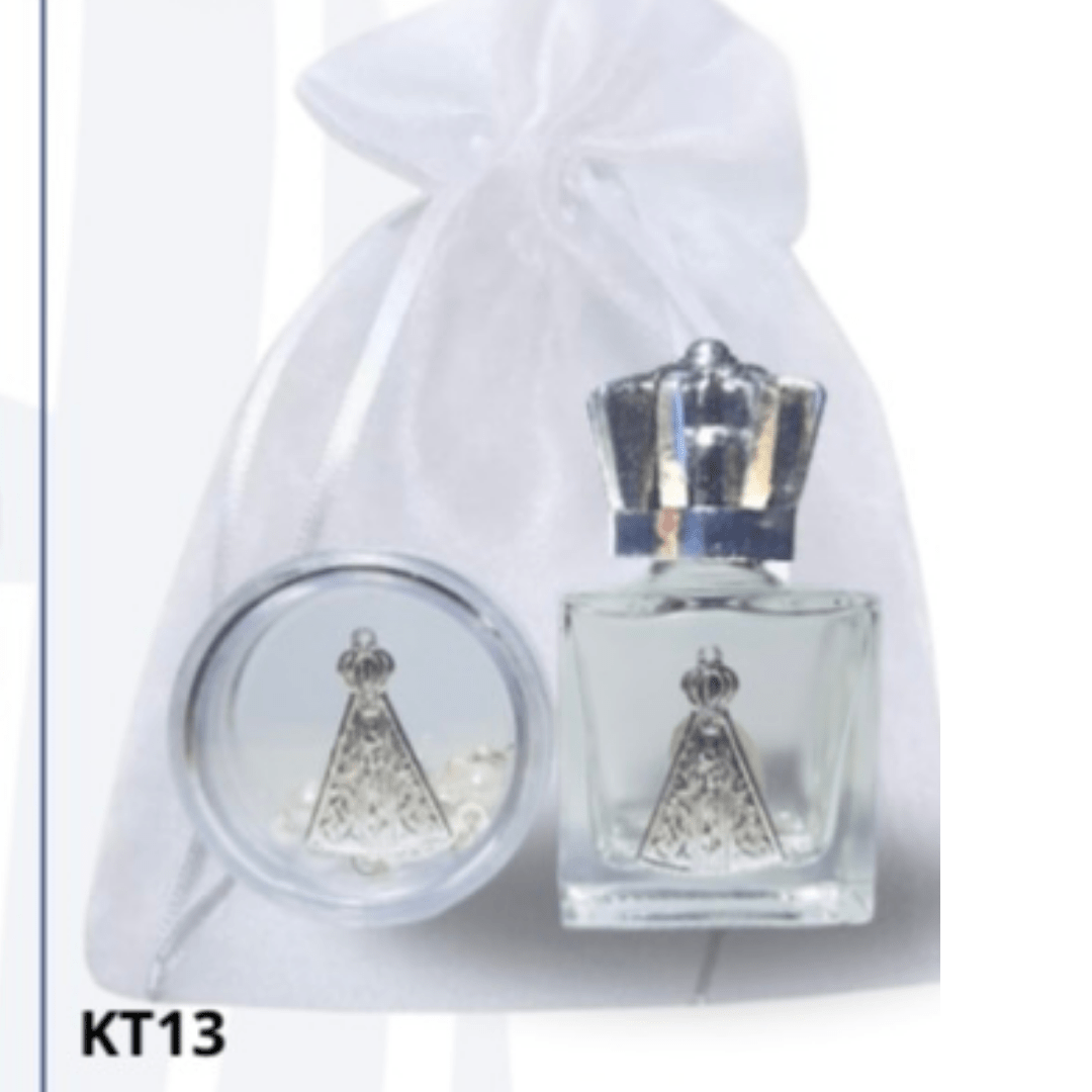Kit Porta Água Coroinha + Porta Terço + Dezena - KT13