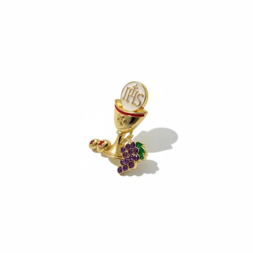 Broche de Metal Cálice Primeira Eucarístia - 6 Unidades
