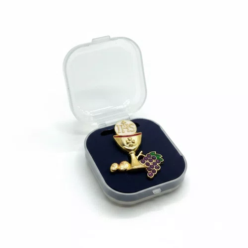 Broche de Metal Cálice Primeira Eucarístia - 6 Unidades