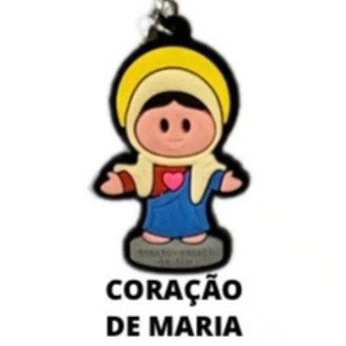 Cl1 Chaveiro De Borracha Coração de Maria - 10 Unidades
