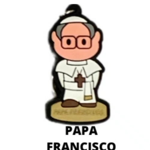 Cl1 Chaveiro De Borracha Papa Francisco - 10 Unidades