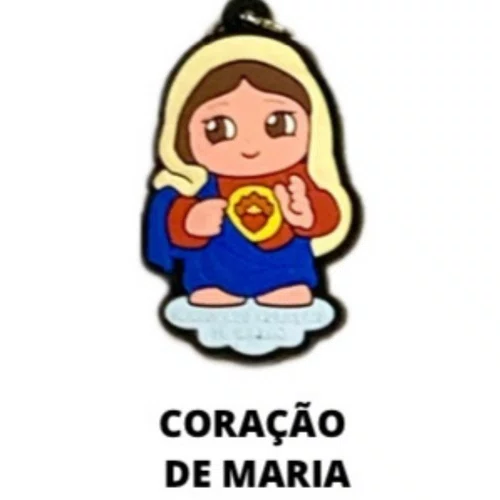 Cl2 Chaveiro De Borracha Coração de Maria - 10 Unidades