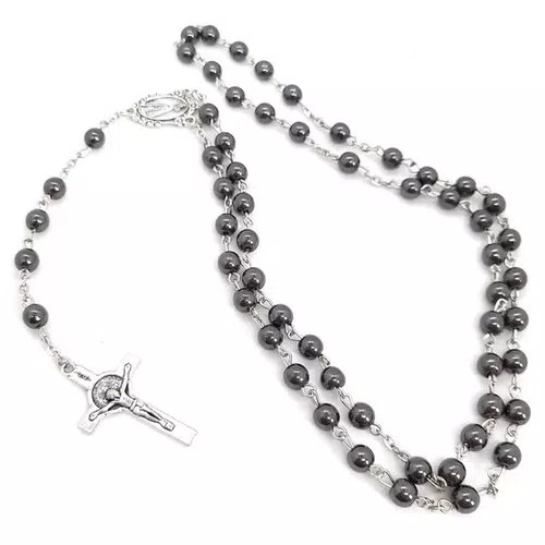 Terço de Hematita Aparecida - 6 Unidades