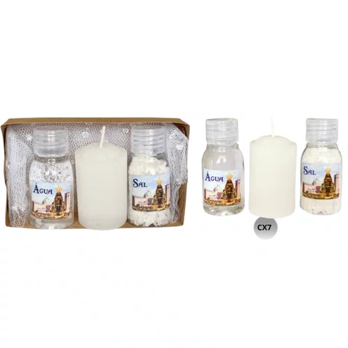 Kit Devoção: Água + Sal + Vela - CX7