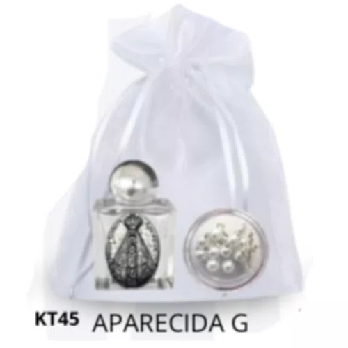Kit Porta Água Benta + Porta Terço + Dezena - Aparecida G