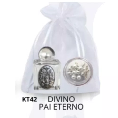 Kit Porta Água Benta + Porta Terço + Dezena - Divino Pai Eterno