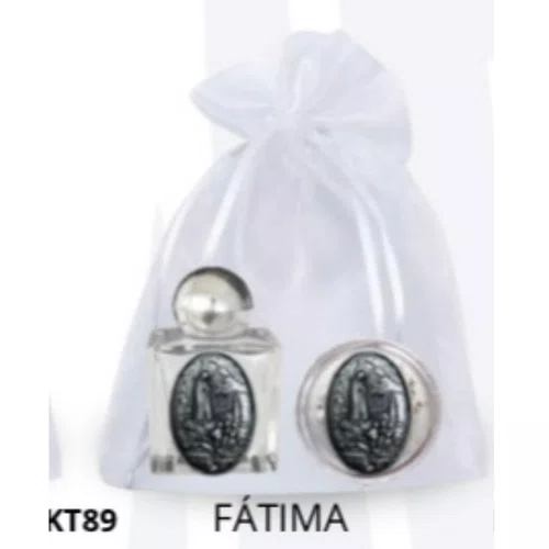 Kit Porta Água Benta + Porta Terço + Dezena - Fátima