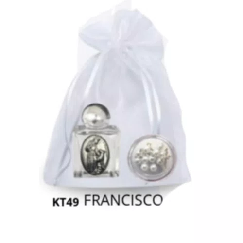 Kit Porta Água Benta + Porta Terço + Dezena - Francisco