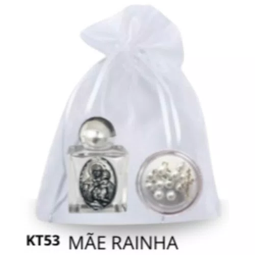 Kit Porta Água Benta + Porta Terço + Dezena - Mãe Rainha