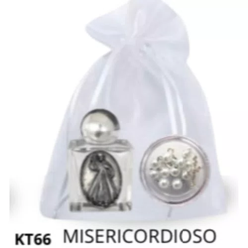 Kit Porta Água Benta + Porta Terço + Dezena - Misericordioso