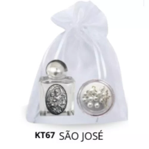 Kit Porta Água Benta + Porta Terço + Dezena - São José