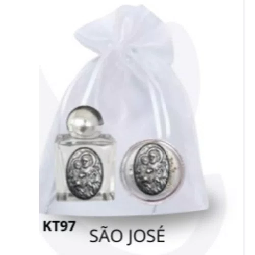 Kit Porta Água Benta + Porta Terço + Dezena - São José