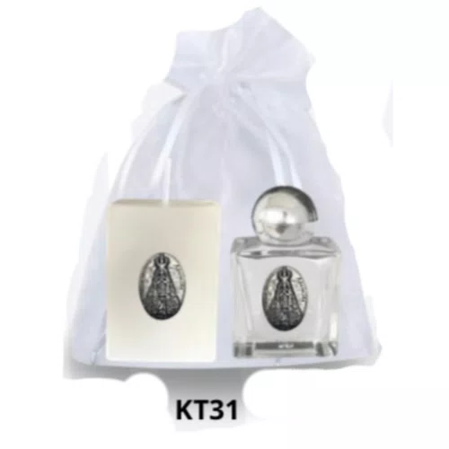 Kit Vela Quadrada Santos + Porta Água Benta - KT31