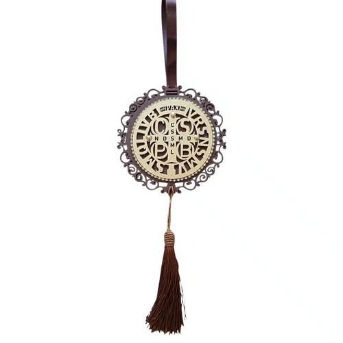 Mandala Estilizada Com Strass São Bento - Marrom