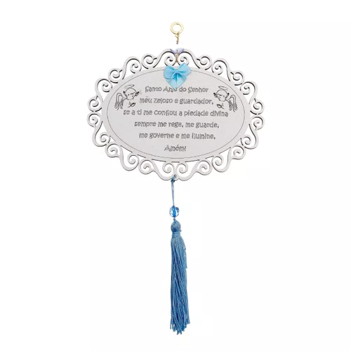 Mandala Oval Anjo da Guarda - Azul