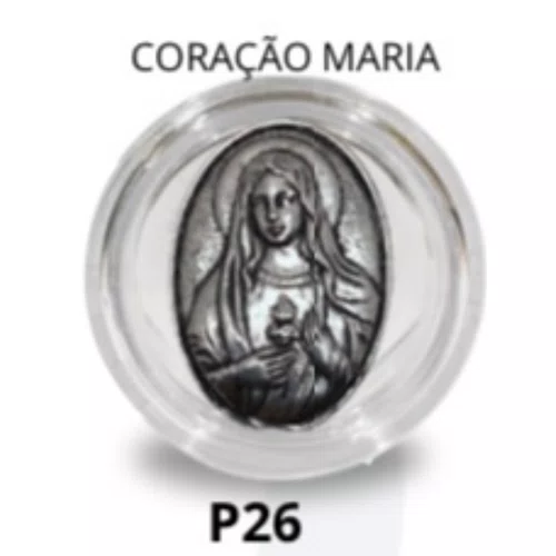 Porta Terço Acrílico + Mini Tercinho - Coração Maria