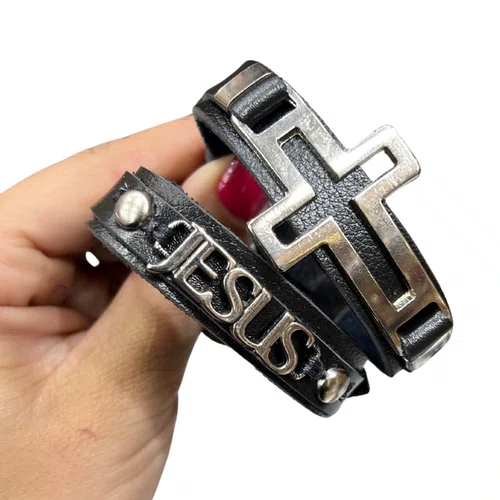 Pulseira de Couro - Jesus