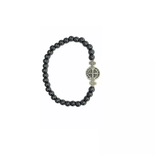 Pulseira de Hematita Elástico São Bento - 6 unidades