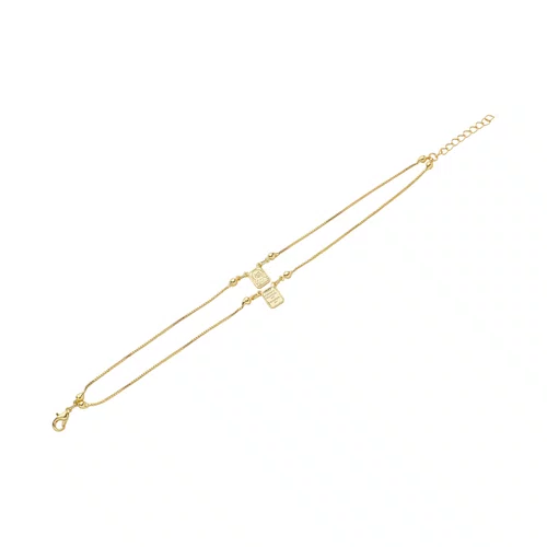 Pulseira Escapulário Folheada Veneziana Carmo - Dourada