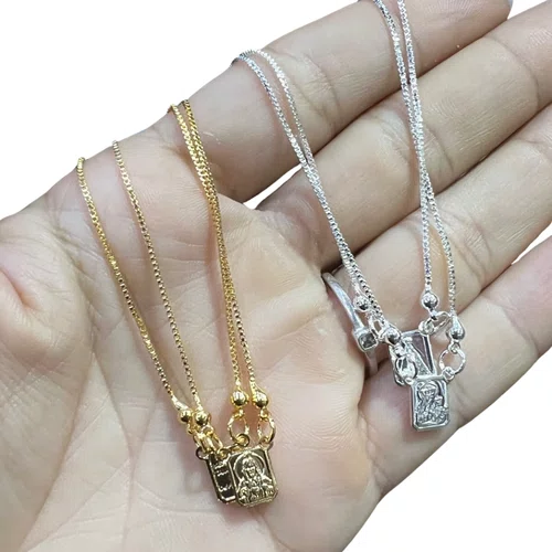 Pulseira Escapulário Folheada Veneziana - Prata