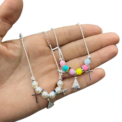 Pulseira Folheada Berloque Infantil Prata - 6 unidades