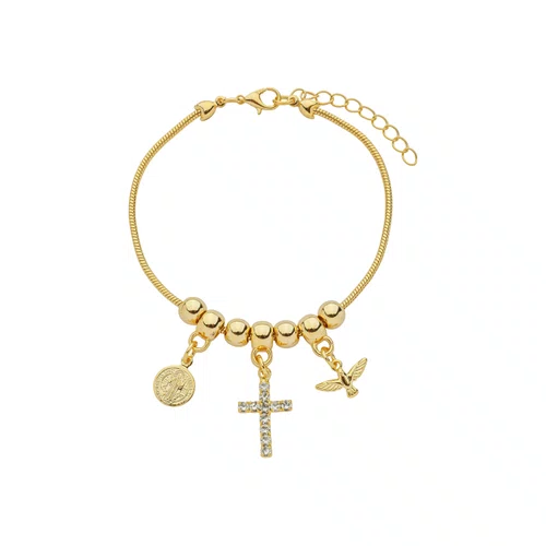 Pulseira Folheada Berloque Mod 2 Dourada - 6 unidades