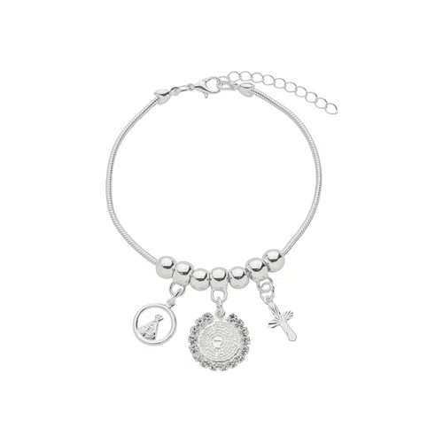 Pulseira Folheada Berloque Mod 2 Prata - 6 unidades