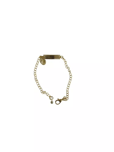 Pulseira Folheada Infantil Dourada Placa - 6 unidades