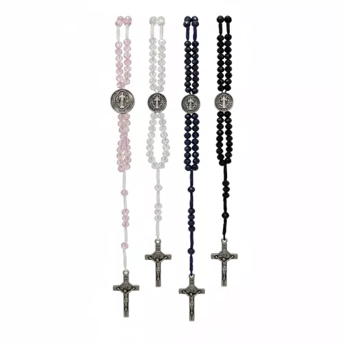 Terço De Pulso Cordão de Cristal São Bento - 12 Unidades