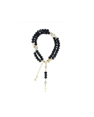 Terço De Pulso Folheado Cristal - Preto