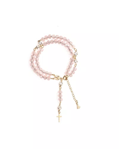 Terço De Pulso Folheado Cristal - Rosa