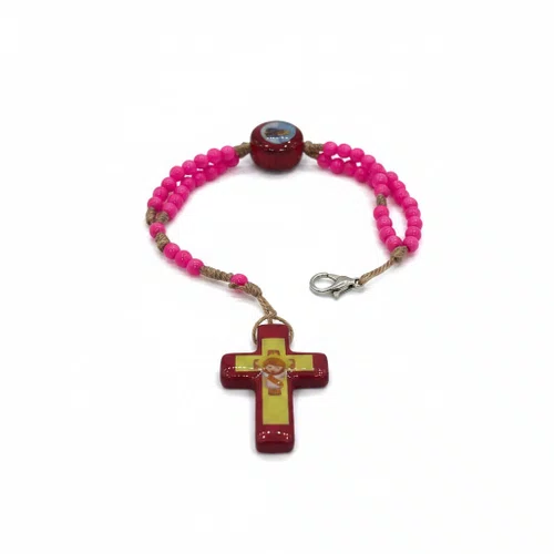 Terço de Pulso Infantil Rosa Aparecida - 6 unidades