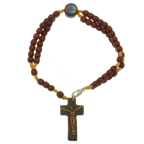 Terço de Pulso Madeira Aparecida - 6 unidades