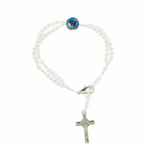 Terço de Pulso Pérola Aparecida - 6 unidades