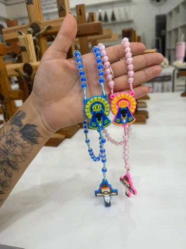 Terço Infantil  Aparecida Azul - 6 Unidades