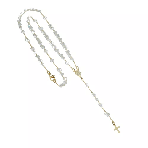 Terço Pescoço Cristal - Branco