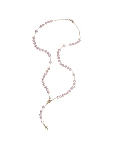 Terço Pescoço Cristal - Rosa