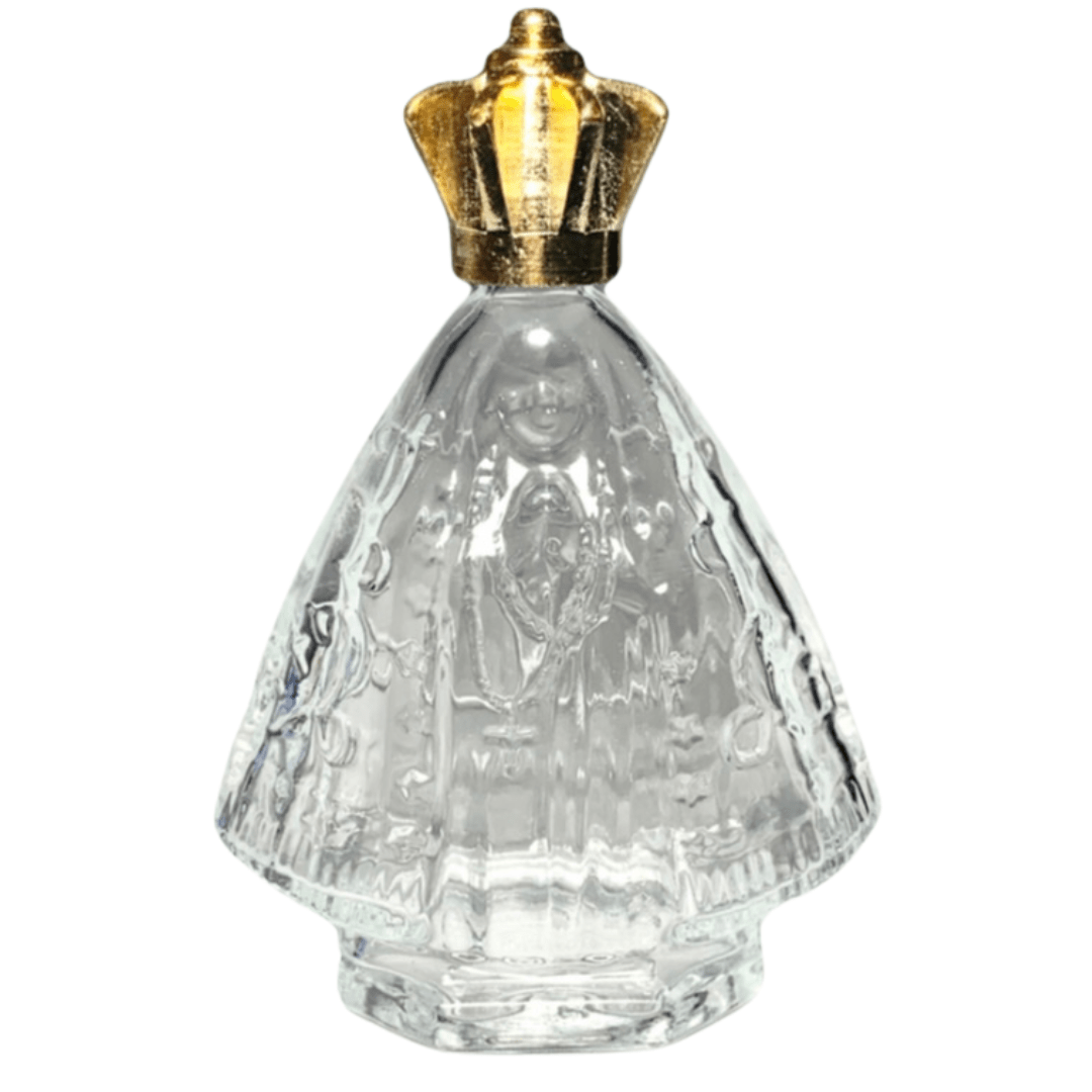 Porta água Benta Nossa Senhora Aparecida Coroa Dourada Vidro M - 60ML