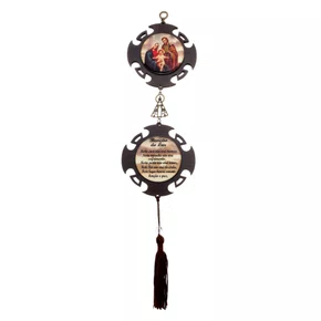 Adorno Duplo Redondo Medalha Estilizado Sagrada Família