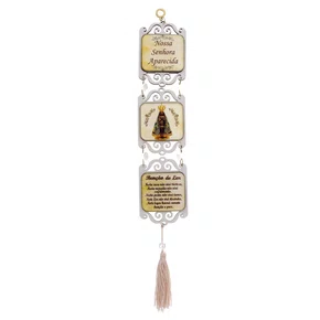 Adorno Triplo Quadrado Resinado Nossa Senhora Aparecida - Branco