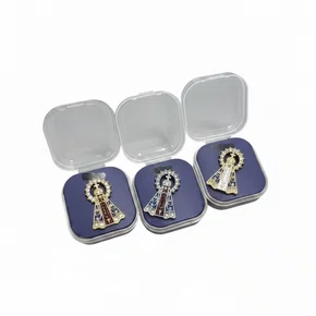 Broche de Metal Nossa Senhora Aparecida - 6 Unidades