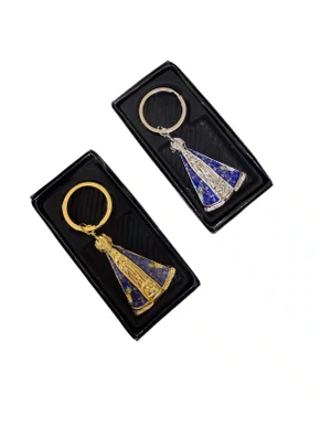 Chaveiro de Metal com Caixinha Aparecida Corpo Colorido - 6 unidades