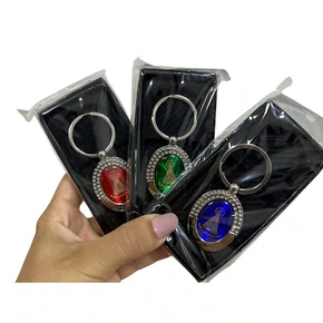 Chaveiro de Metal com Caixinha Aparecida Redondo Verde - 6 unidades