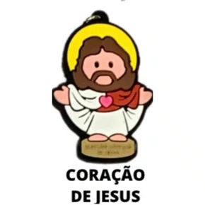 Cl1 Chaveiro De Borracha Coração de Jesus - 10 Unidades