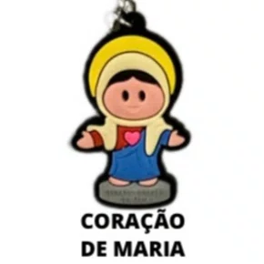 Cl1 Chaveiro De Borracha Coração de Maria - 10 Unidades