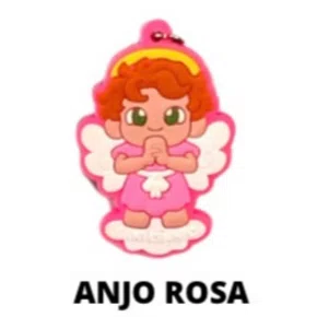 Cl2 Chaveiro De Borracha Anjo Rosa - 10 Unidades