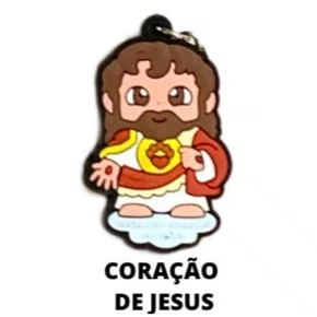 Cl2 Chaveiro De Borracha Coração de Jesus - 10 Unidades