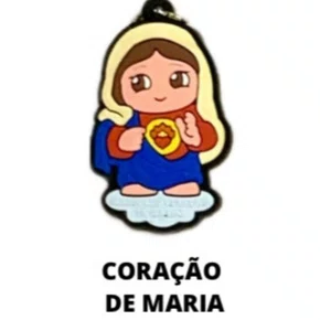 Cl2 Chaveiro De Borracha Coração de Maria - 10 Unidades
