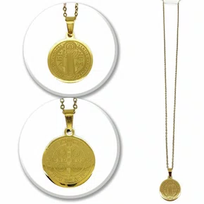 Corrente aço Inoxidável  Fina São Bento -  Dourada